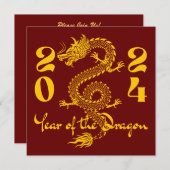 Jahr des Drachengolds Einladung (Vorne/Hinten)