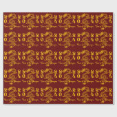 Jahr des Drachengolds Geschenkpapier (Flach)