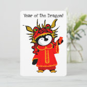 Jahr des Drachenpinguins Feiertagskarte (Stehend Vorderseite)