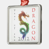 Jahr des Drachenschmucks 2012 Silbernes Ornament (Links)