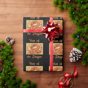 Jahr des Drachenwappenpapiers Geschenkpapier