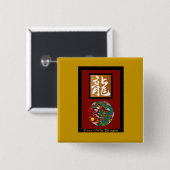 Jahr des Dracherechtecks Button (Vorne & Hinten)