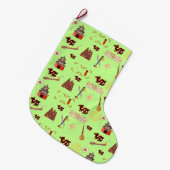 Jahr des Dragon Chinese Liebites Music Luck Großer Weihnachtsstrumpf (Vorderansicht (hängend))