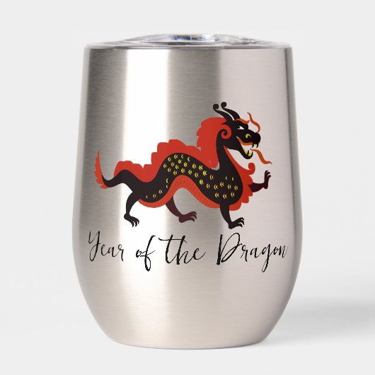 Jahr des Dragon Design Thermal Wine Tumbler (Vorderseite)