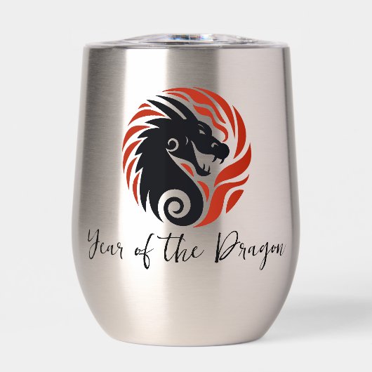 Jahr des Dragon Design Thermal Wine Tumbler (Vorderseite)