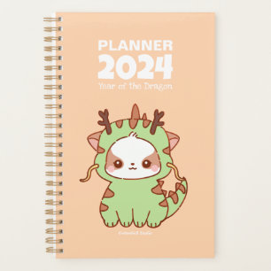 Jahr des Dragon Mochi 2024 Niedlich Kawaii Welpe Planer