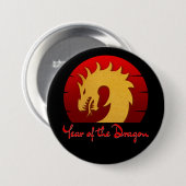 JAHR DES DRAGONGOLDS ROT BUTTON (Vorne & Hinten)