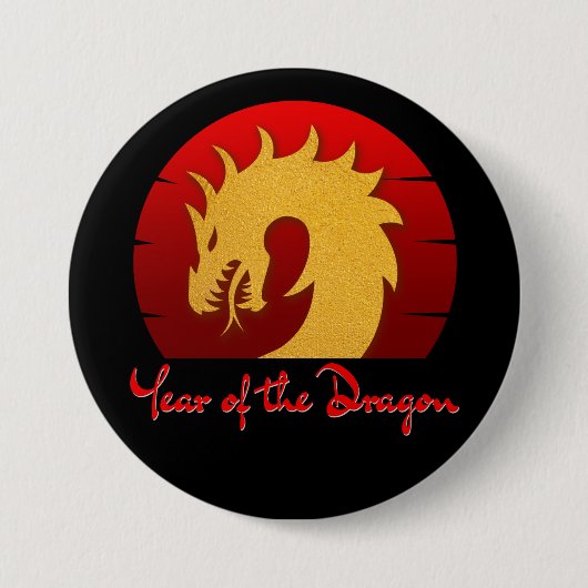 JAHR DES DRAGONGOLDS ROT BUTTON (Vorderseite)