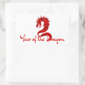 JAHR DES DRAGONS RECHTECKIGER AUFKLEBER (Tasche)