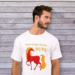 Jahr des Feuerpferdes 2026 Chinesischer Zodiaker T-Shirt