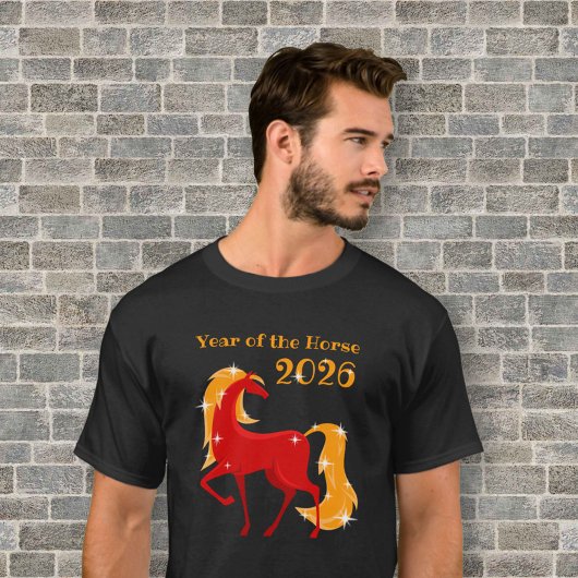 Jahr des Feuerpferdes 2026 Chinesischer Zodiaker T-Shirt
