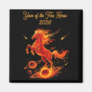 Jahr des Feuerpferdes 2026 chinesisches Neujahr Mo Magnet