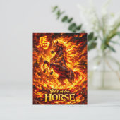 Jahr des Feuerpferdes 2026 Postkarte (Stehend Vorderseite)