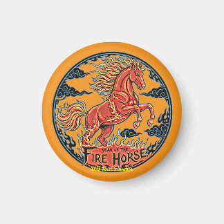 Jahr des Feuerpferdes Schwarzer kleiner Magnet