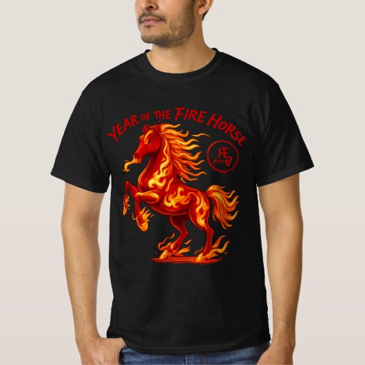 Jahr des Feuerpferdes T-Shirt (Vorderseite)