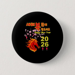 Jahr des Feuerpferds 2026 Koreanisches Neujahr Button