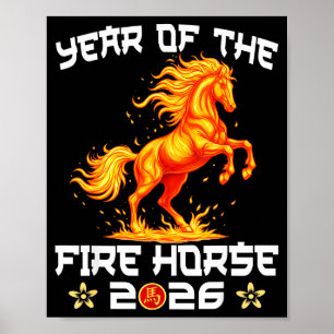 Jahr des Feuerpferds Chinesisches Neujahr 2026 Zod Poster