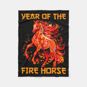 Jahr des Feuerpferds Frohes chinesisches Neujahr Fleecedecke