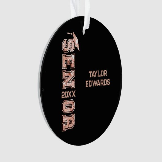 Jahr des Fotos Glitzer Ornament (Vorderseite)