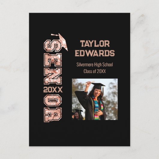 Jahr des Fotos  Glitzer Postkarte (Vorderseite)