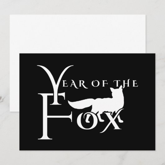 Jahr des Fuchses Einladung (Vorne/Hinten)