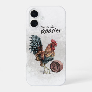Jahr des Hahn-Chinesischen Sternzeichens Kunst iPhone 16 Hülle