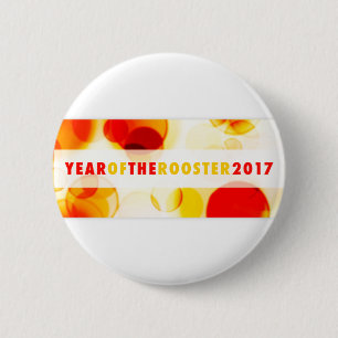 Jahr des Hahns 2017 (Bokeh) Button
