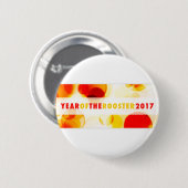Jahr des Hahns 2017 (Bokeh) Button (Vorne & Hinten)