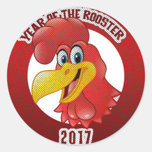 Jahr des Hahns 2017 Runder Aufkleber