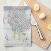 Jahr des Hahns, Hahn, Huhn Küchentuch (Viertel Falte)