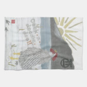 Jahr des Hahns, Hahn, Huhn Küchentuch (Horizontal)