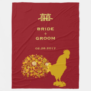 Jahr des Hahns Wedding das rote Gold Fleecedecke
