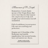 Jahr des hl. Joseph Memorare Gebet katholisch (Rückseite)