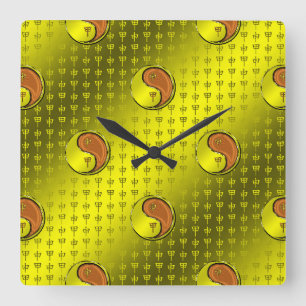 Jahr des Holz-Affen Quadratische Wanduhr