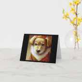 Jahr des Hundes 6 Karte (Gelbe Blume)