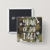 Jahr des Hundes Bokeh Button (Vorne & Hinten)