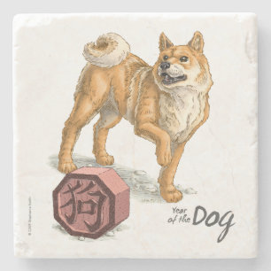 Jahr des Hundes Chinesische Tierart Steinuntersetzer