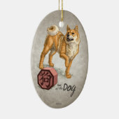 Jahr des Hundes Chinesische Zodiakkunst Keramik Ornament (Rechts)