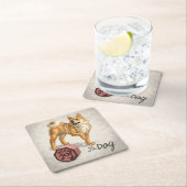 Jahr des Hundes Chinesische Zodiakkunst Rechteckiger Pappuntersetzer (Vor Ort)