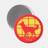 Jahr des Hundes Magnet (Vorderseite/Rückseite)