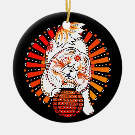 JAHR DES HUNDES - MI TANG - Chow Urlaubssornament Keramikornament (Vorne)