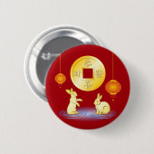 Jahr des Kaninchen-Laternen Button (Vorne & Hinten)