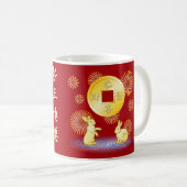 Jahr des Kaninchenfeuers Kaffeetasse (VorderseiteRechts)
