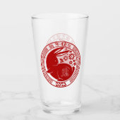 Jahr des Kaninchenlunars 2023 Traditionelles Jahr Glas (Vorderseite)