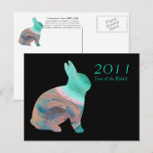 Jahr des Kaninchens 2011 Feiertagspostkarte (Vorne/Hinten)