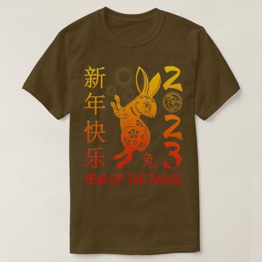 Jahr des Kaninchens 2023 Hemd Chinesisch Neues Jah T-Shirt (Design vorne)