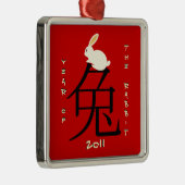 Jahr des Kaninchens Chinesisches Neujahr 2011 Ornament Aus Metall (Rechts)
