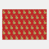 Jahr des Kaninchens Chinesisches Neujahr Zodiac-Ti Geschenkpapier Set (Vorderseite 2)