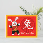 Jahr des Kaninchens Einladung (Stehend Vorderseite)