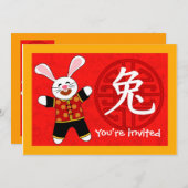Jahr des Kaninchens Einladung (Vorne/Hinten)